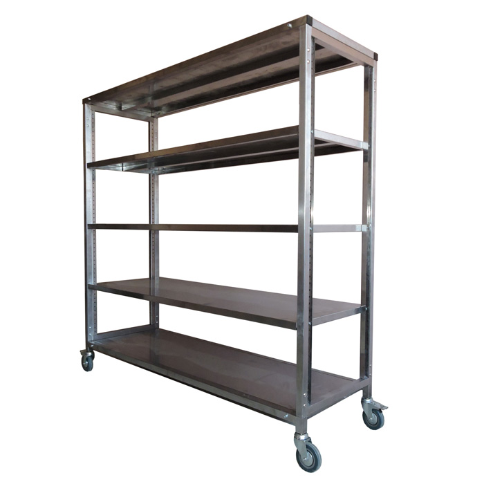 Металлические стеллажи на колесах