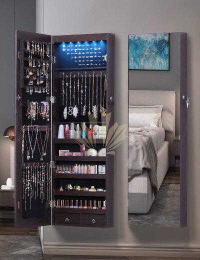 Настенный зеркало шкаф для украшений + LED Omi 25 Pro